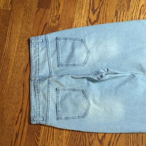 Flower Power retro baggy straight leg hi rise painted denim jeans W29 L29 - Picture 7 of 11